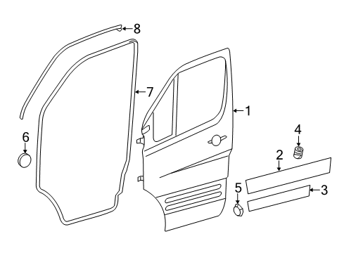 2015 Mercedes-Benz Sprinter 2500 Front Door, Body Diagram