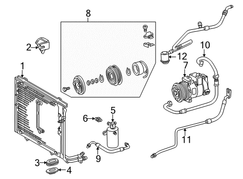 2003 Mercedes-Benz SLK32 AMG A/C Condenser, Compressor & Lines Diagram