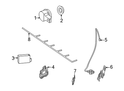 2019 Mercedes-Benz AMG GT R Electrical Components - Rear Bumper Diagram