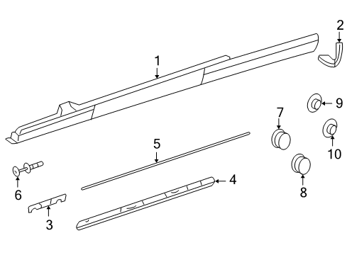 Rocker Molding Grommet Diagram for 000-998-54-05