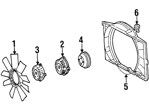 1990 Mercedes-Benz 500SL Cooling Fan Diagram