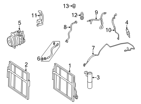 2010 Mercedes-Benz S400 A/C Condenser, Compressor & Lines Diagram