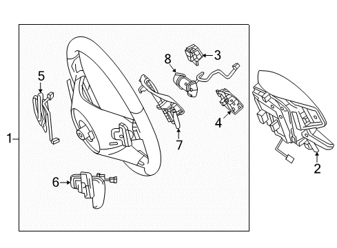 Steering Wheel Diagram for 218-460-04-76-7N55