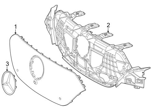 2023 Mercedes-Benz EQS 450 SUV Grille & Components Diagram 2