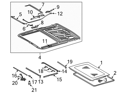 2009 Mercedes-Benz E350 Sunroof, Body Diagram 3