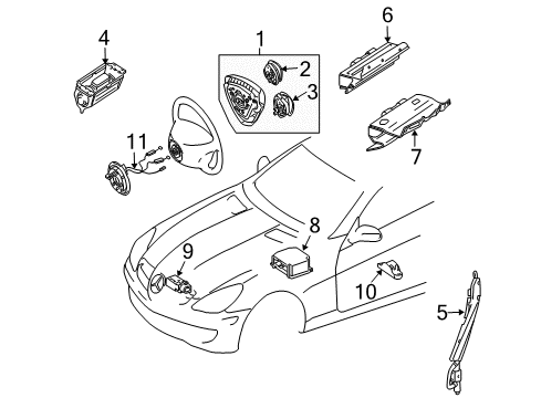 2009 Mercedes-Benz SLK55 AMG Air Bag Components