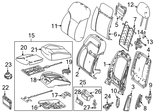 Seat Back Cover Diagram for 292-910-70-02-7M48