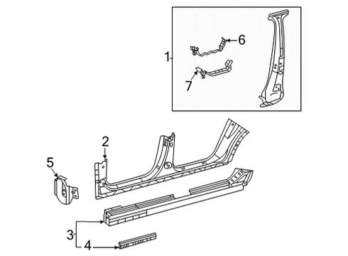 2021 Mercedes-Benz GLE63 AMG S Center Pillar & Rocker Diagram 2