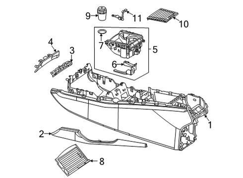 Front Cupholder Diagram for 167-810-99-03