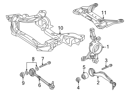 2013 Mercedes-Benz E350 Front Suspension, Control Arm, Stabilizer Bar Diagram 1