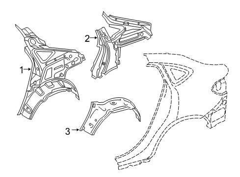 2018 Mercedes-Benz GLC63 AMG Inner Structure - Quarter Panel Diagram 1