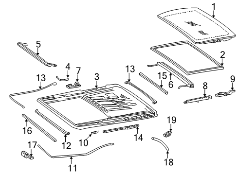 2001 Mercedes-Benz E320 Sunroof  Diagram 2