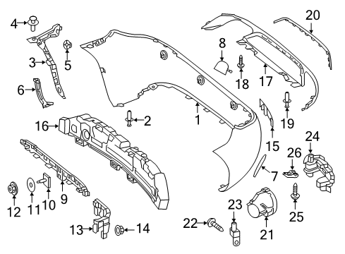 2018 Mercedes-Benz SLC300 Bumper & Components - Rear Diagram 1