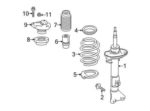 2012 Mercedes-Benz C250 Struts & Components - Front Diagram 1