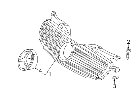 2004 Mercedes-Benz SLK320 Grille & Components Diagram