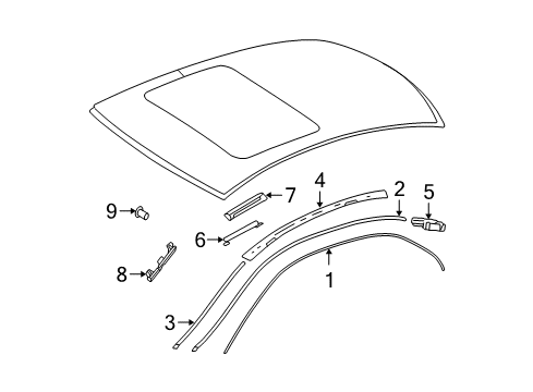 2012 Mercedes-Benz C63 AMG Exterior Trim - Roof Diagram 2