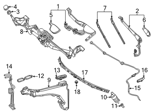 2024 Mercedes-Benz GLE63 AMG S Wiper & Washer Components Diagram 3