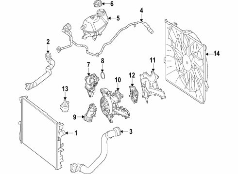 2017 Mercedes-Benz GLC43 AMG Cooling System, Radiator, Water Pump, Cooling Fan Diagram 3