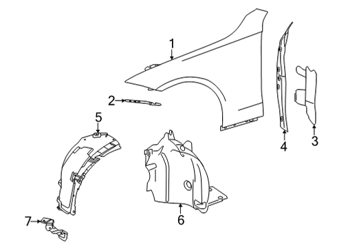 2024 Mercedes-Benz C43 AMG Fender & Components Diagram