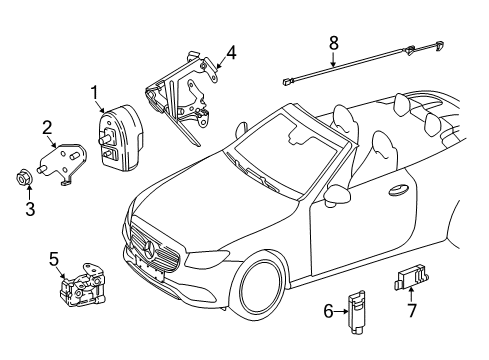 2021 Mercedes-Benz E53 AMG Anti-Theft Components Diagram 1