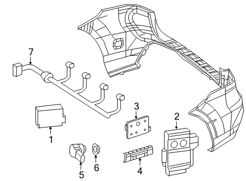 Radar Sensor Bracket Diagram for 166-885-11-00