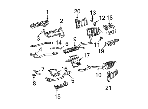 2004 Mercedes-Benz E55 AMG Exhaust Components, Exhaust Manifold Diagram