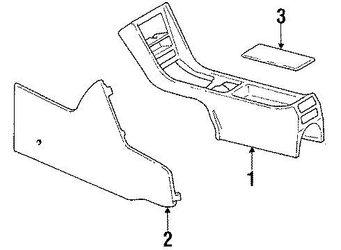 1987 Mercedes-Benz 560SEC Center Console Diagram