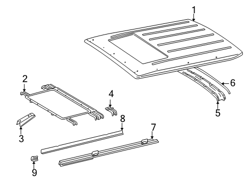 2005 Mercedes-Benz G500 Roof & Components Diagram