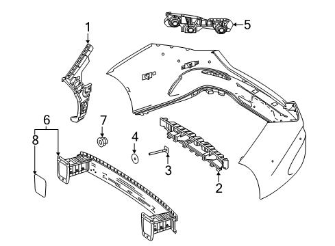 2020 Mercedes-Benz CLA250 Rear Bumper Diagram 4