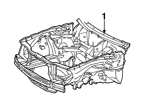 1989 Mercedes-Benz 300TE Inner Structure - Front Structural Diagram