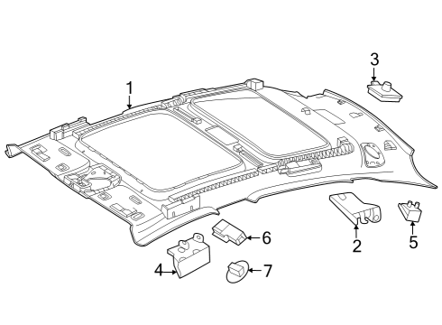 2023 Mercedes-Benz EQE 350 Interior Trim - Roof Diagram 1