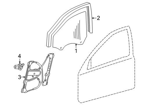 2005 Mercedes-Benz C230 Door - Glass & Hardware Diagram