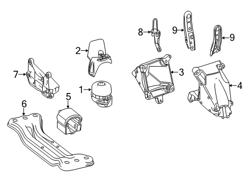 2013 Mercedes-Benz E350 Engine & Trans Mounting Diagram 2