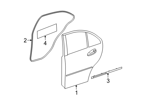 2009 Mercedes-Benz C63 AMG Rear Door, Body Diagram