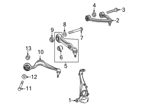 2022 Mercedes-Benz S580 Front Suspension, Control Arm, Ride Control, Stabilizer Bar Diagram 2