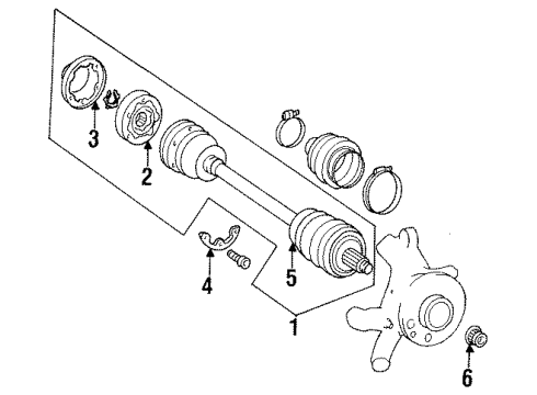 1989 Mercedes-Benz 300CE Axle Shaft & Joints - Rear Diagram