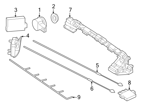 2023 Mercedes-Benz GLC300 Electrical Components - Rear Bumper Diagram 2