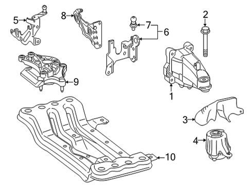 2021 Mercedes-Benz E350 Engine & Trans Mounting