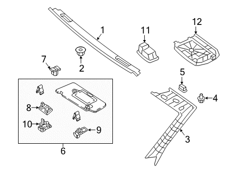 Windshield Pillar Trim Diagram for 238-690-26-00-8U80