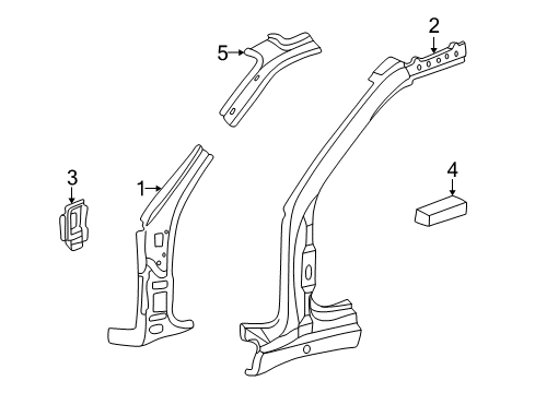 1997 Mercedes-Benz C280 Hinge Pillar Diagram