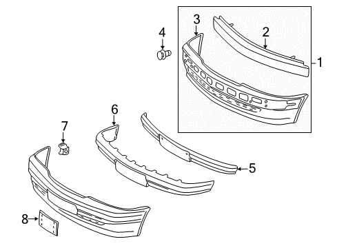 1989 Mercedes-Benz 190E Front Bumper Diagram