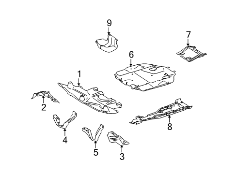 2009 Mercedes-Benz ML63 AMG Splash Shields Diagram