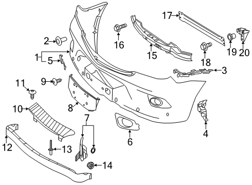 2017 Mercedes-Benz Sprinter 2500 Front Bumper Diagram 1