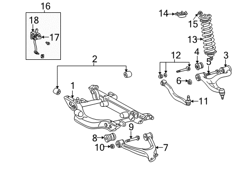 2003 Mercedes-Benz ML55 AMG Rear Suspension, Control Arm Diagram 1