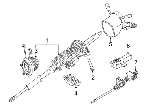 2019 Mercedes-Benz S65 AMG Steering Column & Wheel, Steering Gear & Linkage Diagram 2