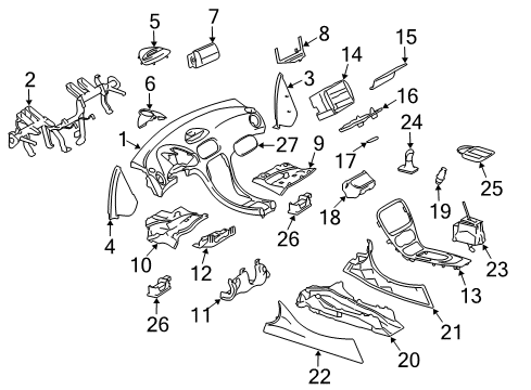 Center Cover Diagram for 230-680-26-36-7379