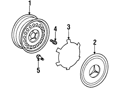 1992 Mercedes-Benz 300SL Wheels Diagram 2