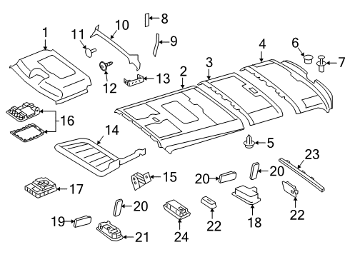 2022 Mercedes-Benz Sprinter 3500XD Interior Trim - Roof Diagram 2