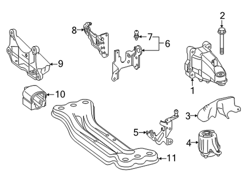 2022 Mercedes-Benz E350 Engine & Trans Mounting Diagram 2