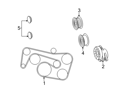 2010 Mercedes-Benz ML550 Belts & Pulleys, Maintenance Diagram